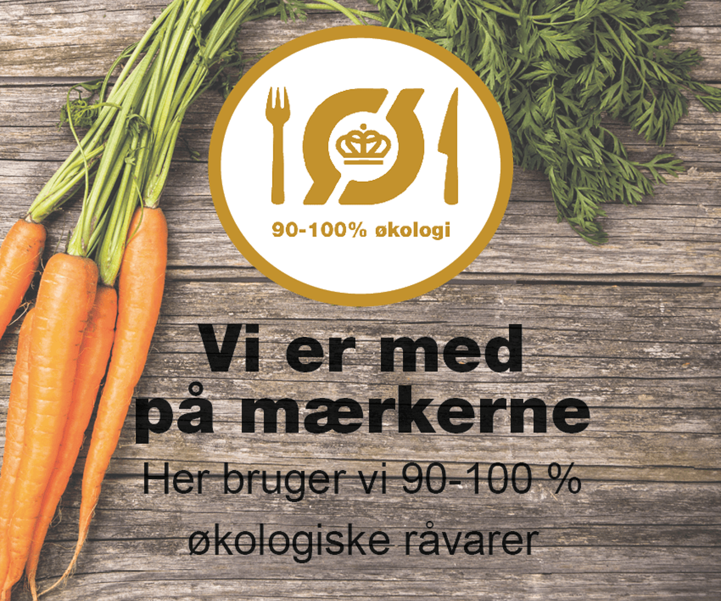 Det økologiske spisemærke i guld (90-100 % økologi)